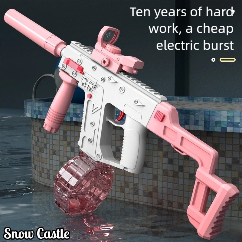 Electronics Gadgets For Kids - Pistol Air Listrik Putih/Biru, Bertekanan Tinggi,