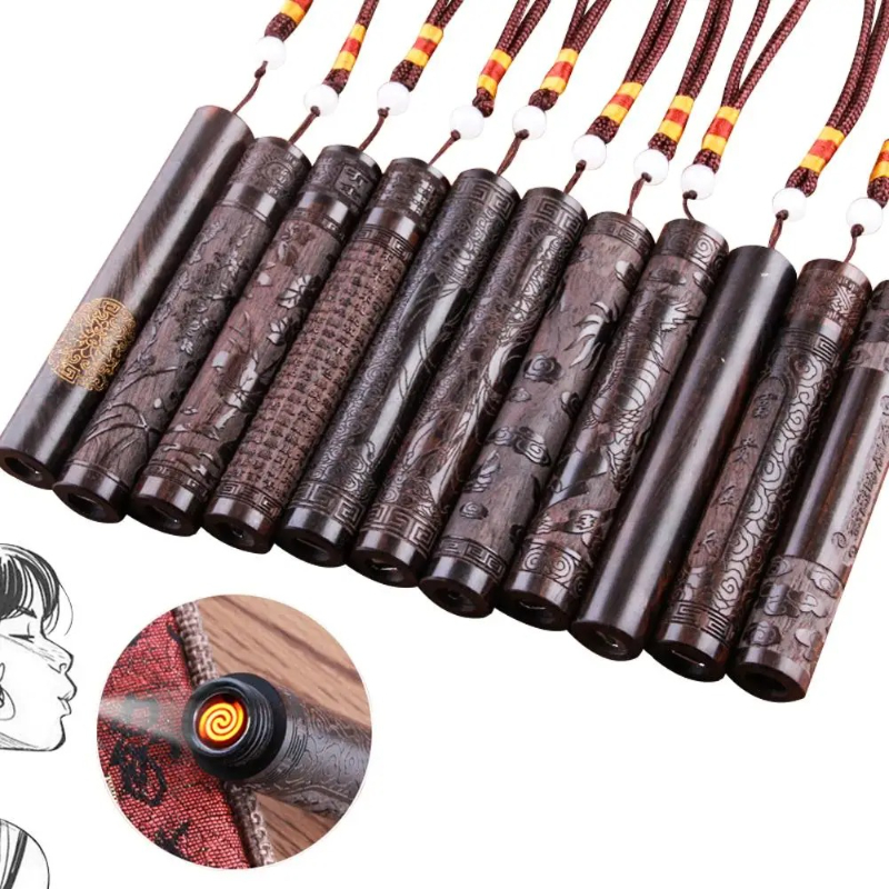 Electronics Gadgets For Men - Pemantik Elektronik Kayu Cendana Ukiran Kreatif