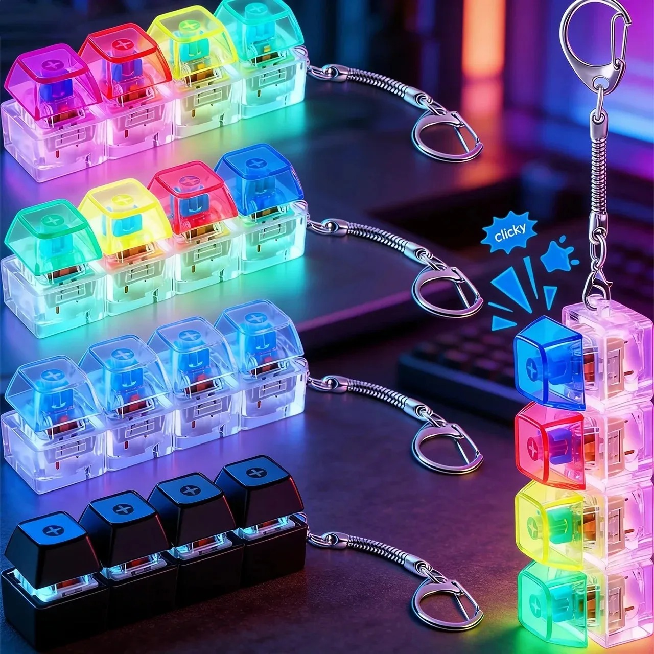 Electronics Gadgets For Kids - /Mainan Fidget Gantungan Kunci LED Keyboard,