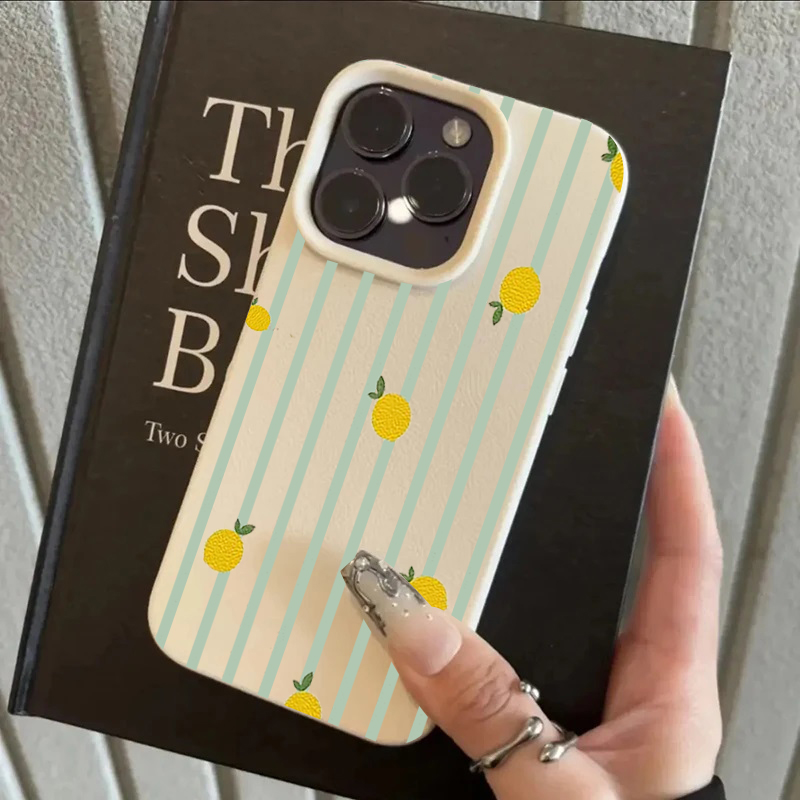 Apple Iphone 15 Pro Max - Casing Ponsel Silikon Motif Lemon Lucu
