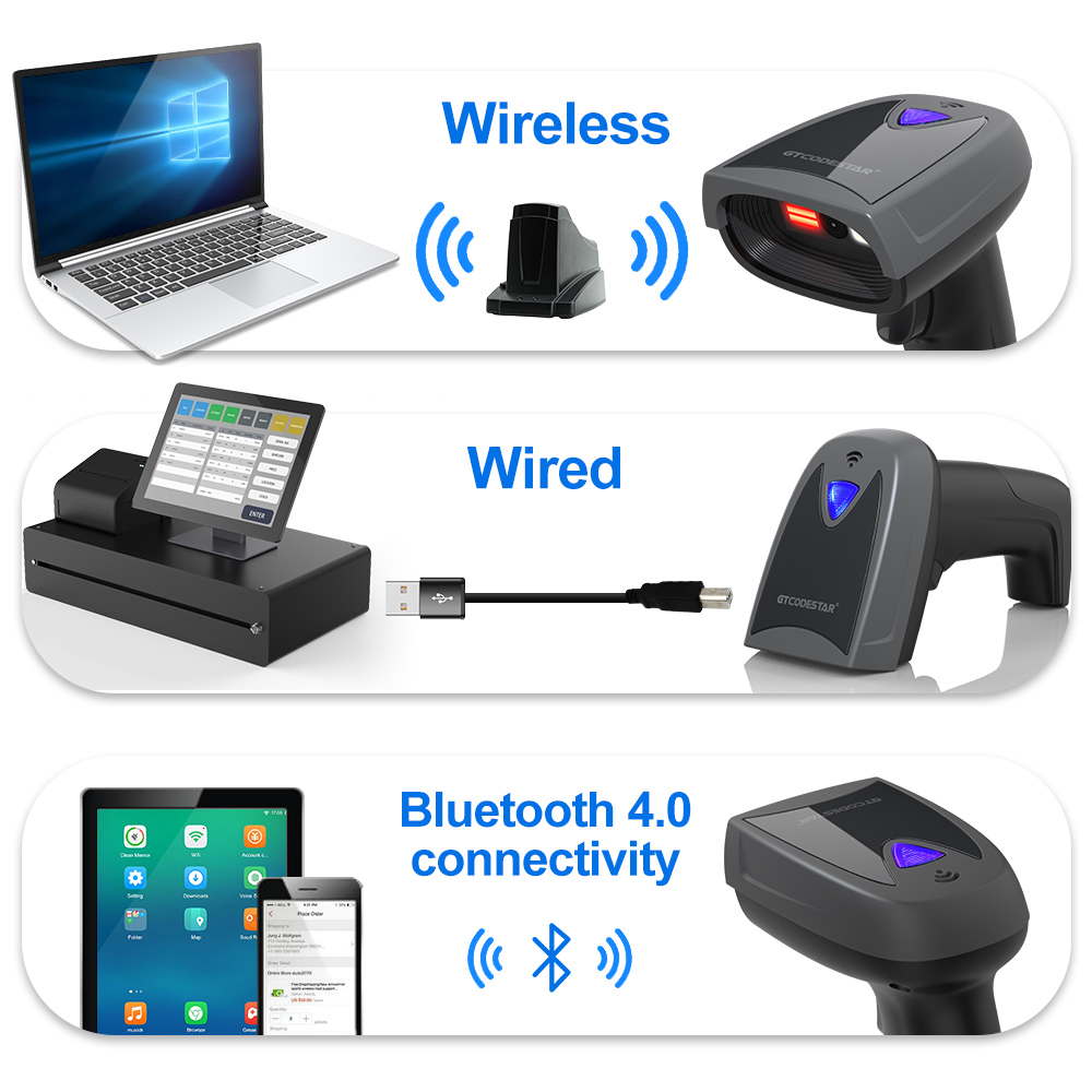 GTCODESTAR X-1801B Qr 1D 2D Ba - Barcode Scanner Wireless ulasan dan harga