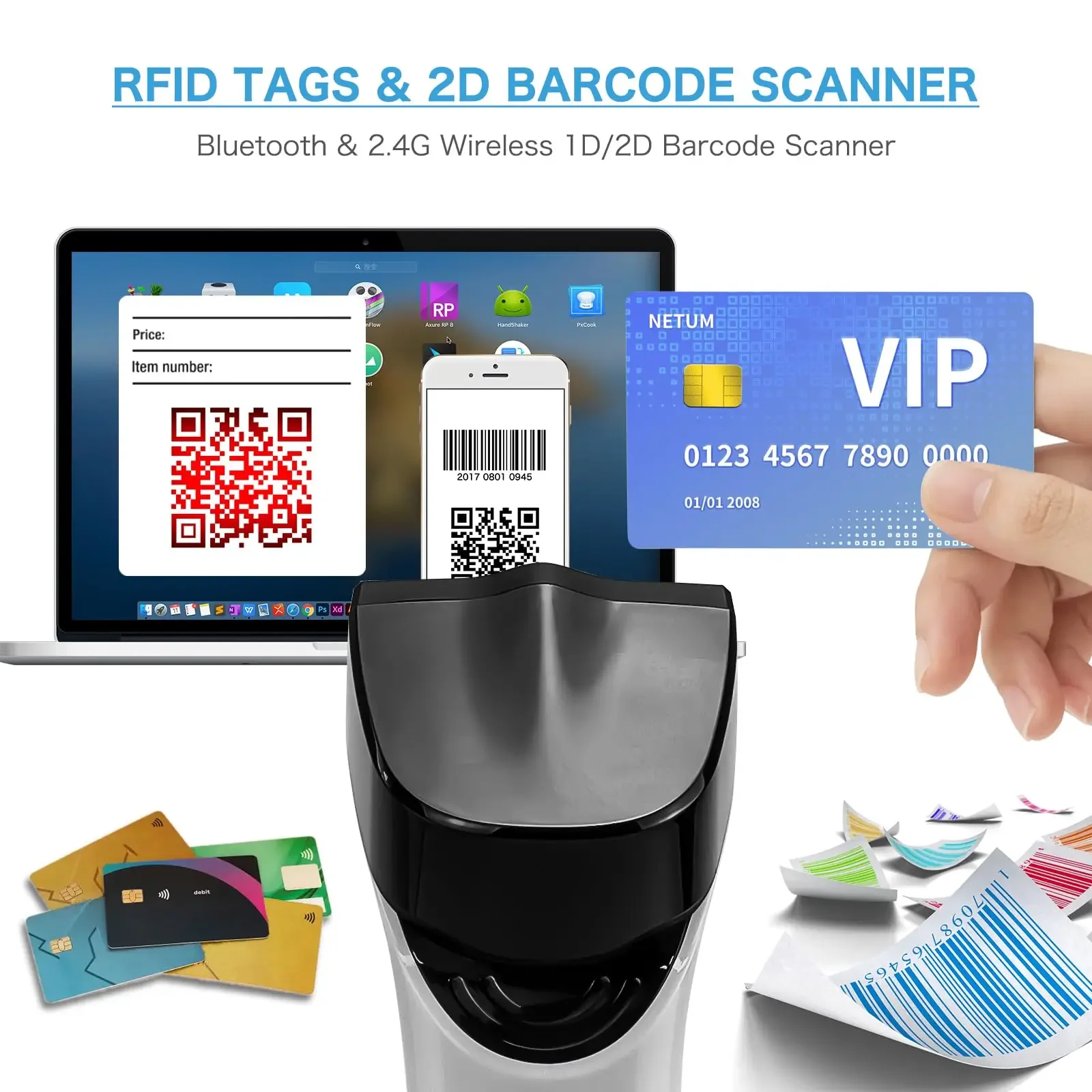 NETUM DS8100 Pemindai Barcode  - Barcode Scanner Wireless ulasan dan harga