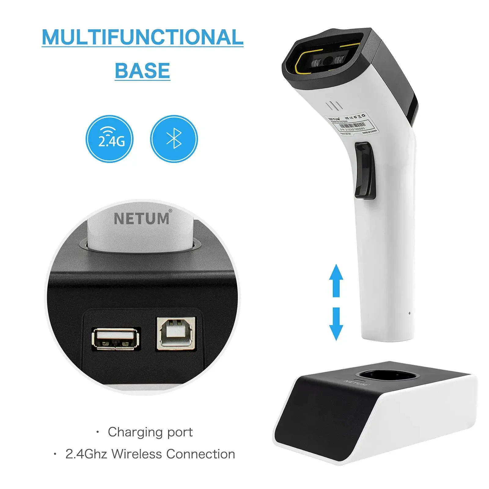 NETUM DS8100 Pemindai Barcode  - Barcode Scanner Wireless ulasan dan harga